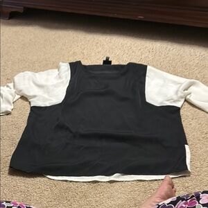 HUGO Black Puff Sleeve Boxy Blouse